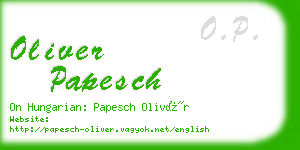 oliver papesch business card